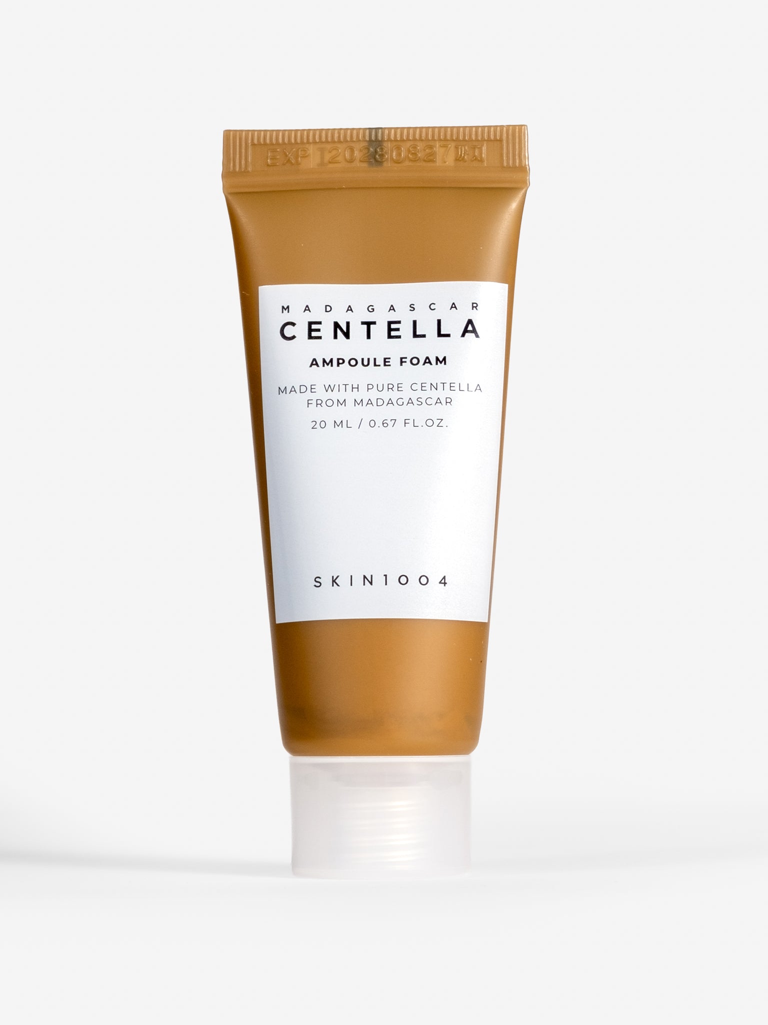 Tube of Skin1004 Madagascar Centella Ampoule Foam 20ml on a white background