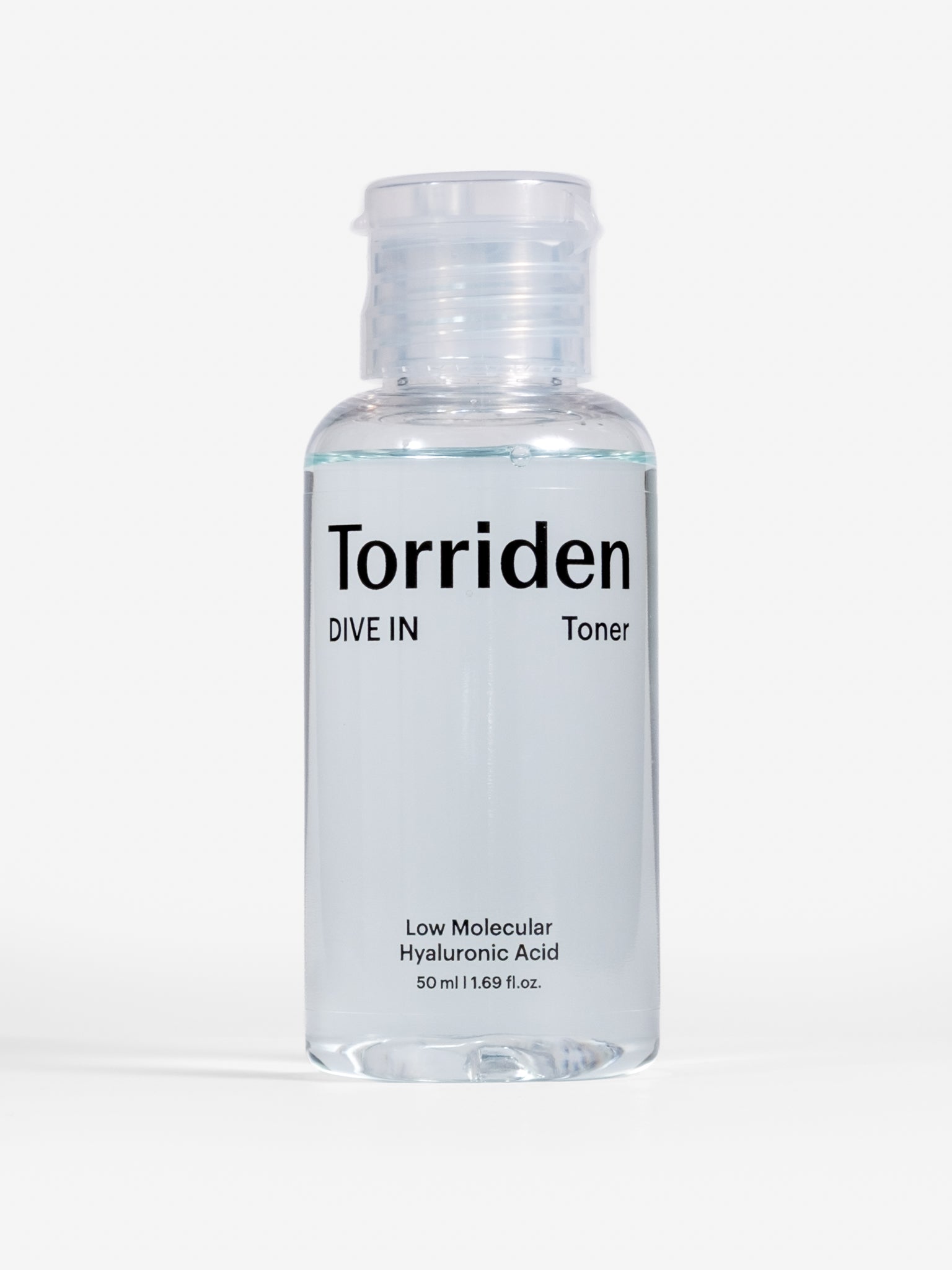 Torriden dive in toner bottle 50ml on a white background