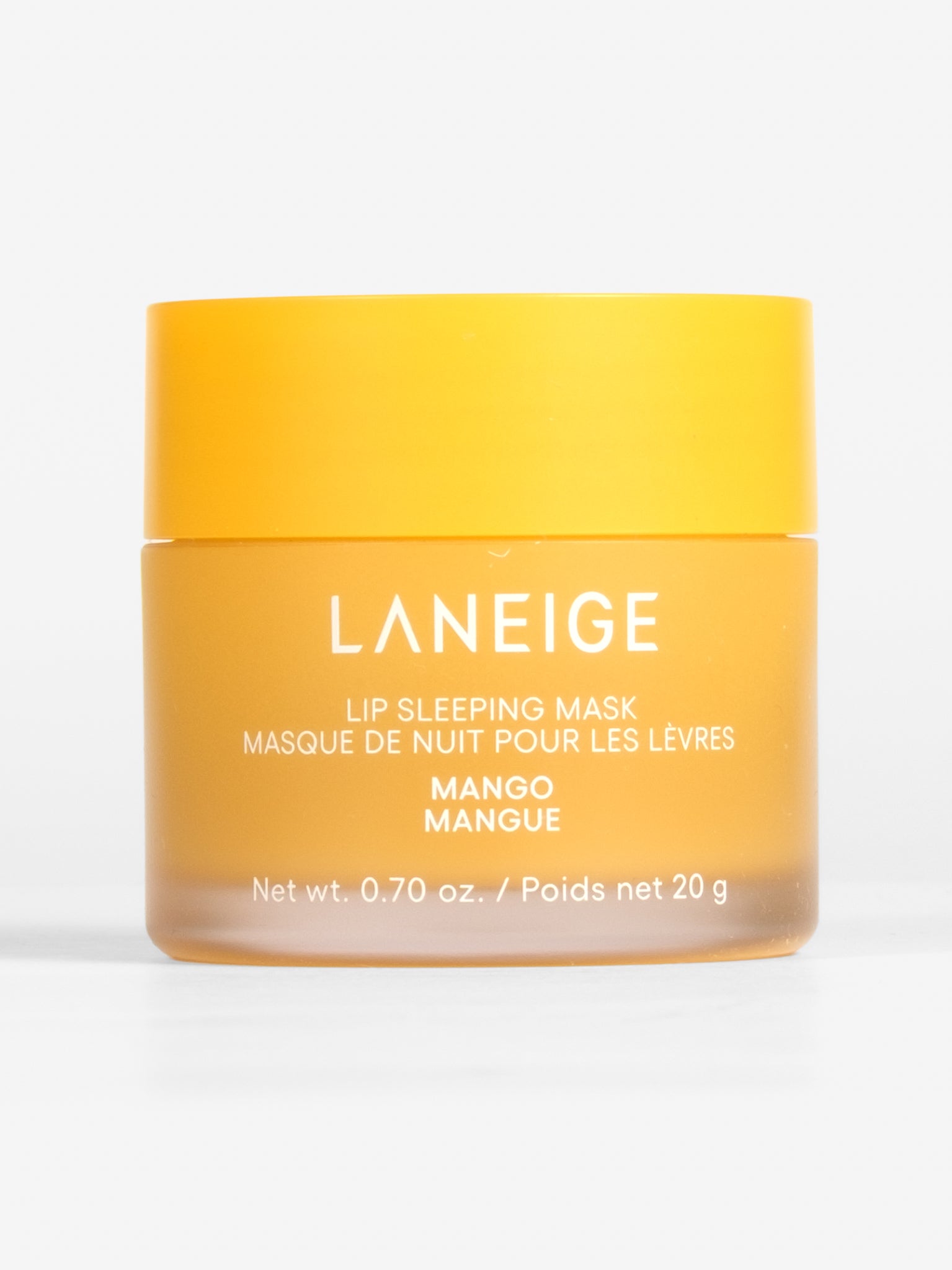 Laneige Lip Sleeping Mask in Mango, a hydrating overnight lip treatment jar