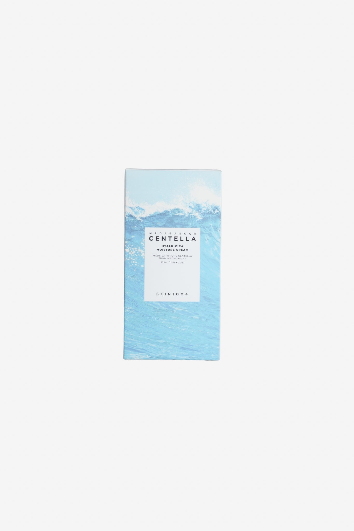 SKIN1004 Madagascar Centella Hyalu-Cica Moisture Cream 75ml box with an ocean wave print