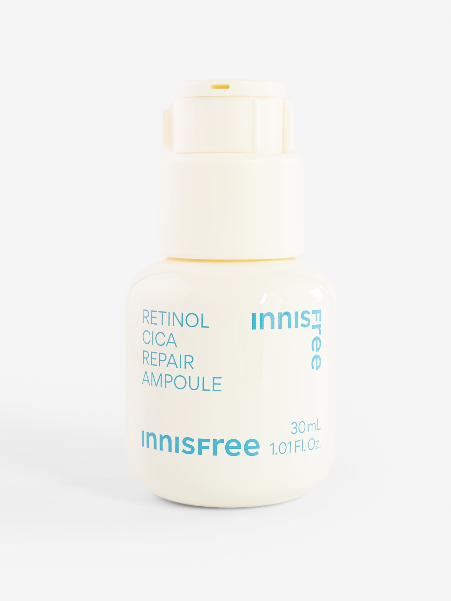 Innisfree Retinol Cica Repair Ampoule bottle on a white background