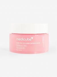 Medicube PDRN pink collagen capsule cream on a white background