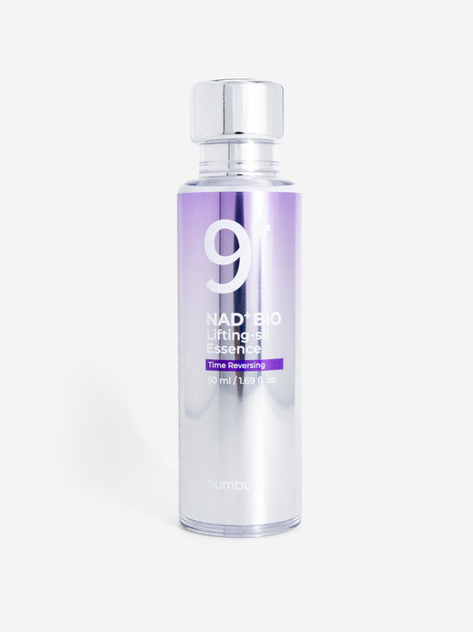 Bottle of numbuzin no9 nad bio lifting sil essence on a white background
