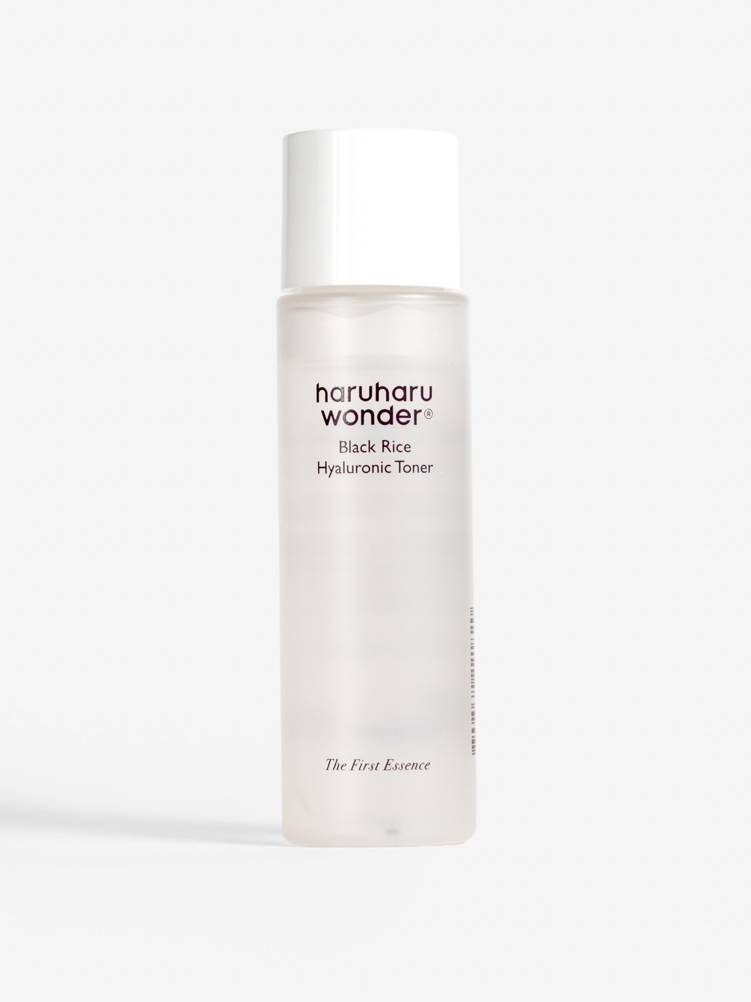 Haruharu Wonder skincare black rice hyaluronic toner mini bottle on a white background