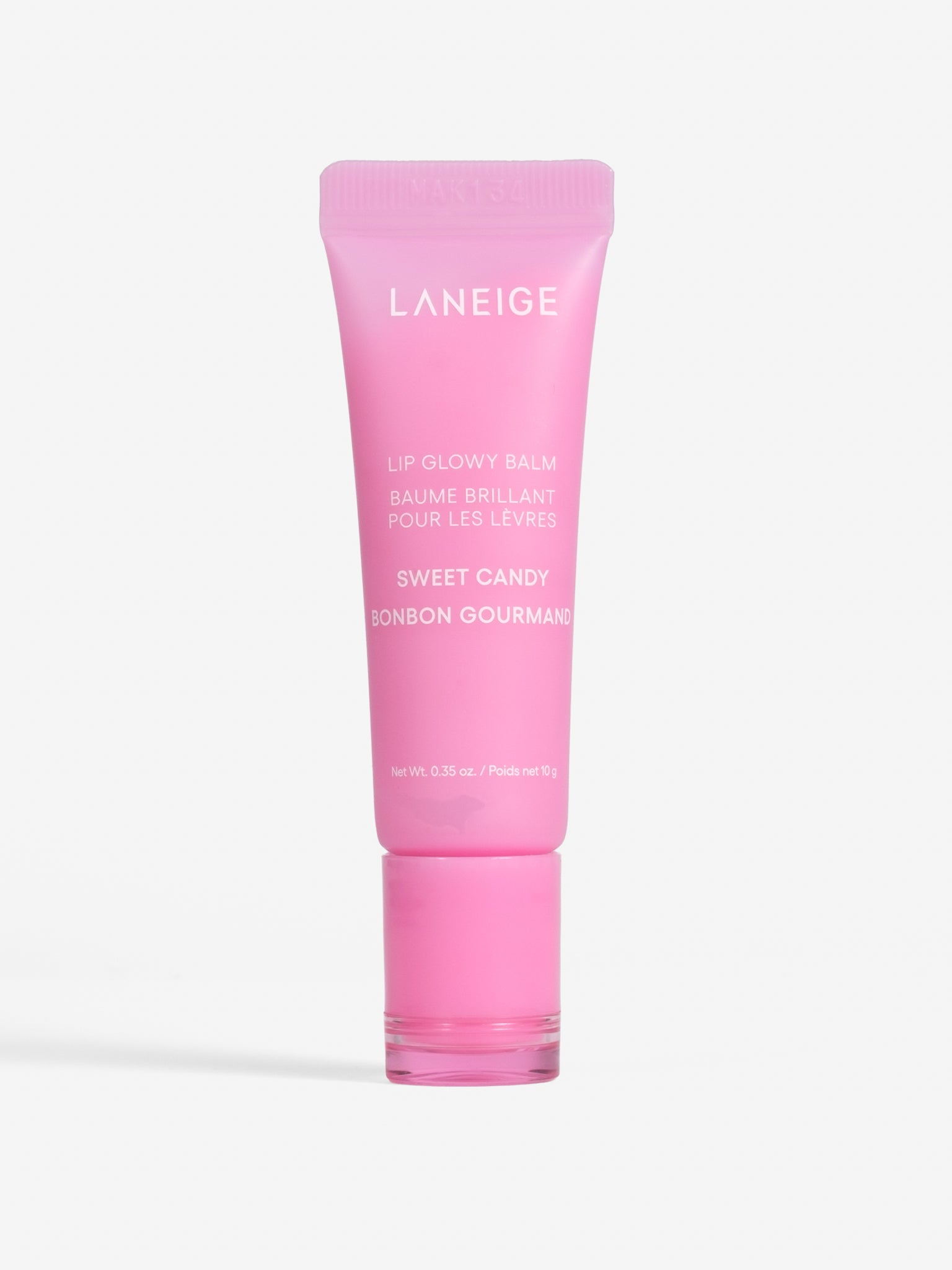 Laneige Lip Glowy Balm in Sweet Candy, a glossy hydrating lip balm tube
