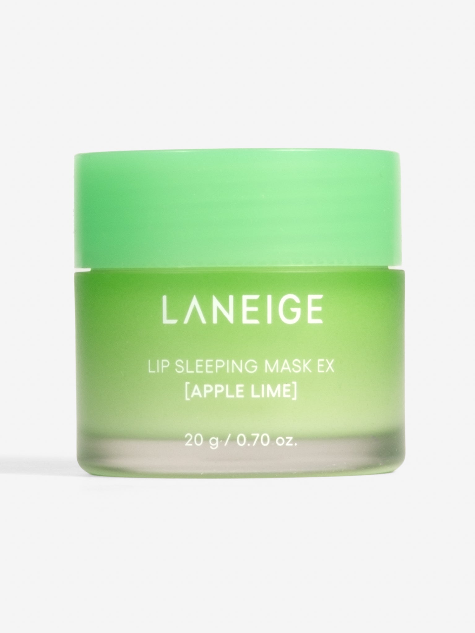 Laneige Lip Sleeping Mask EX in Apple Lime, a hydrating overnight lip treatment jar