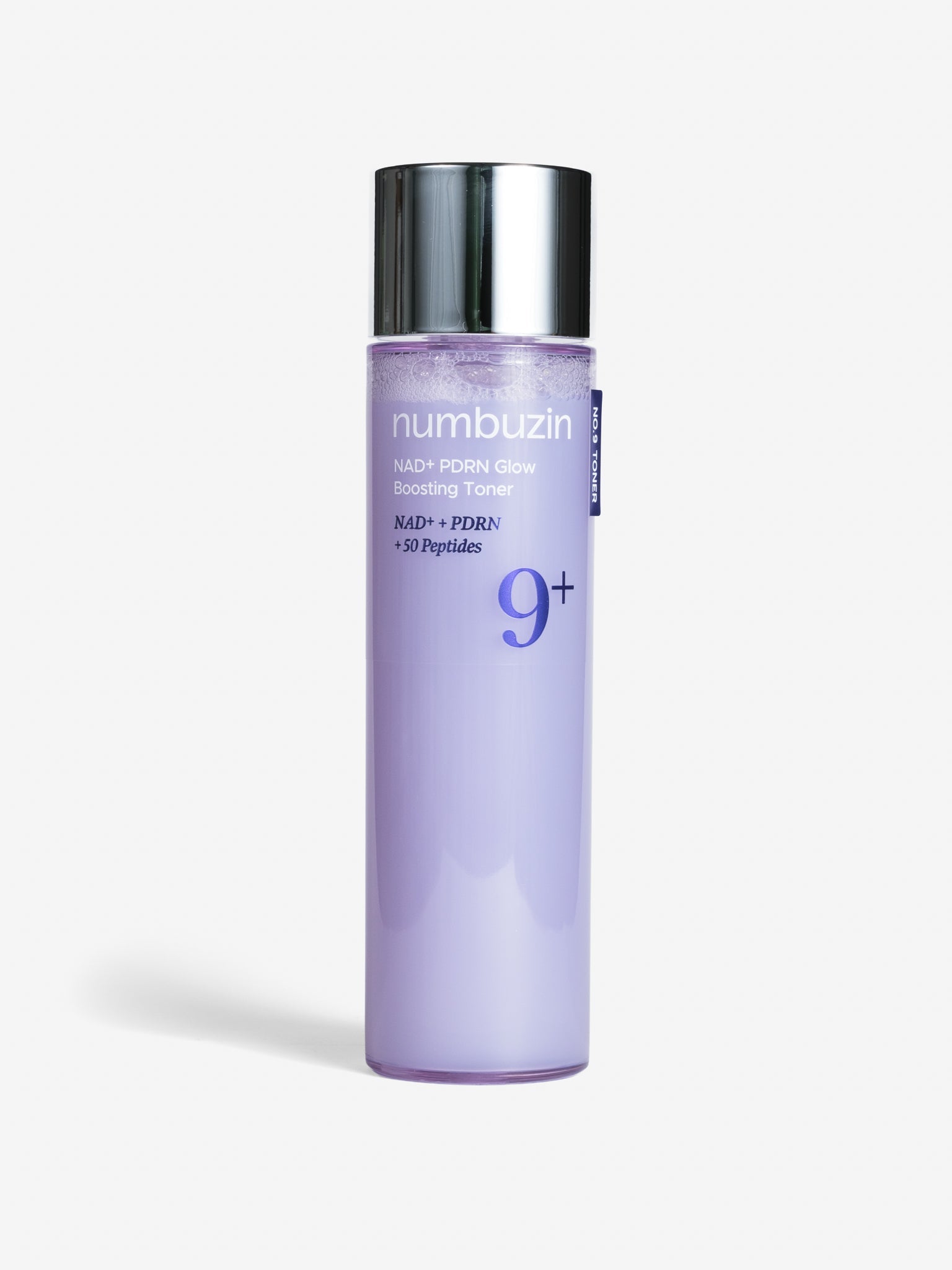 numbuzin No.9 NAD+ PDRN Glow Boosting Toner bottle, a violet hydrating glow-boosting toner