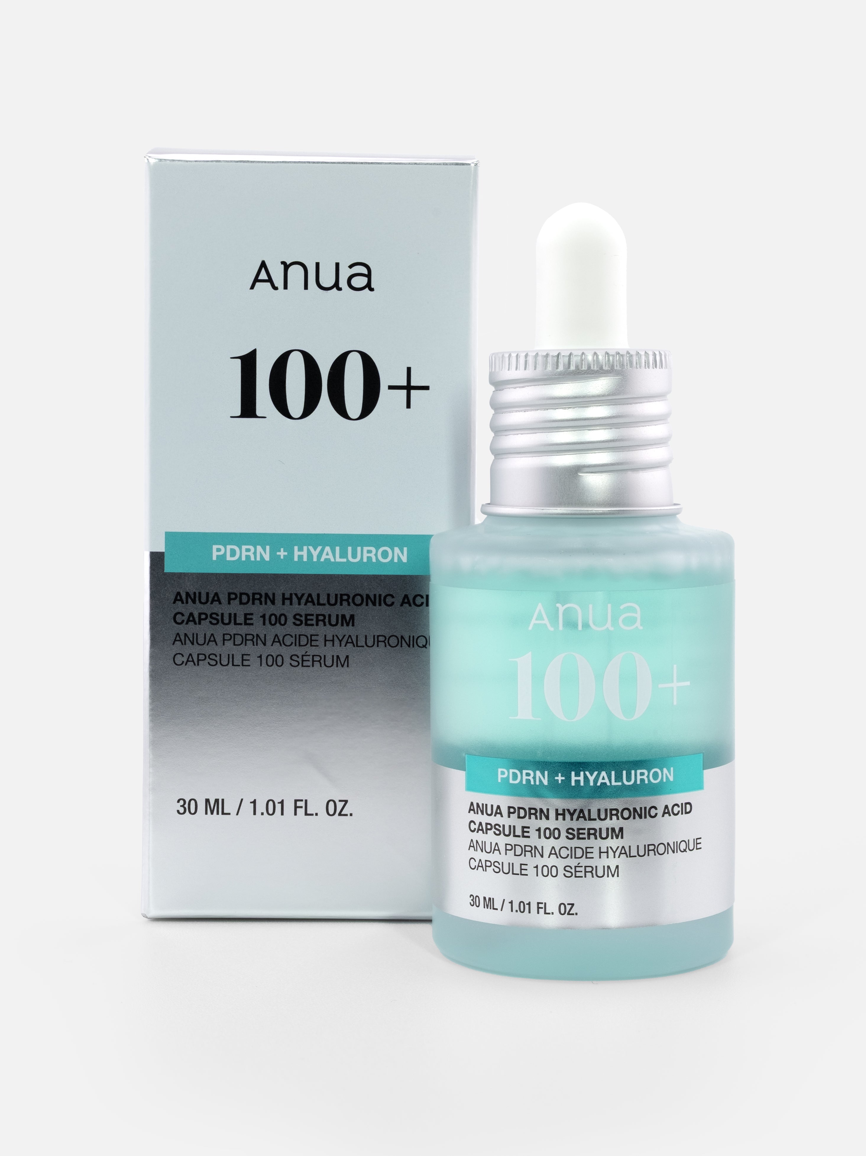 Anua PDRN Hyaluronic Acid Capsule 100 Serum 30ml with box  on white background