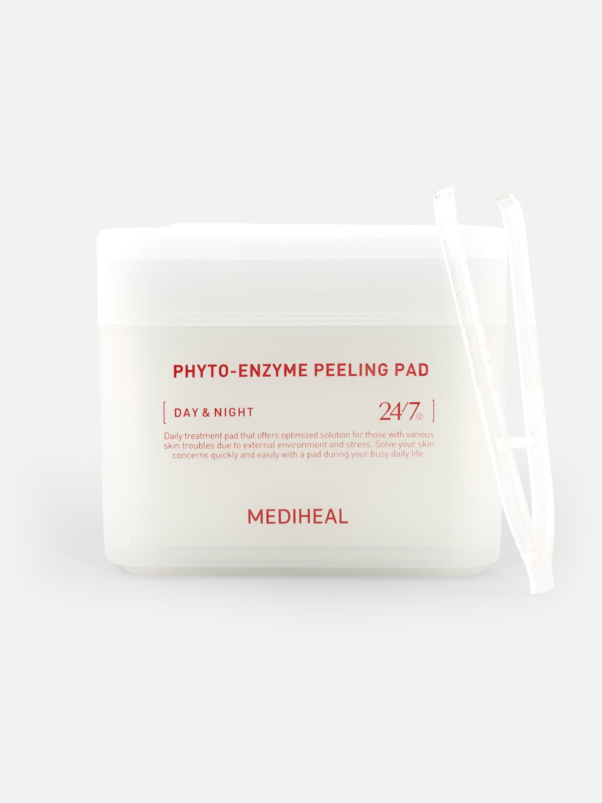 Mediheal Phyto-Enzyme Peeling Pads with tweezers on a white background
