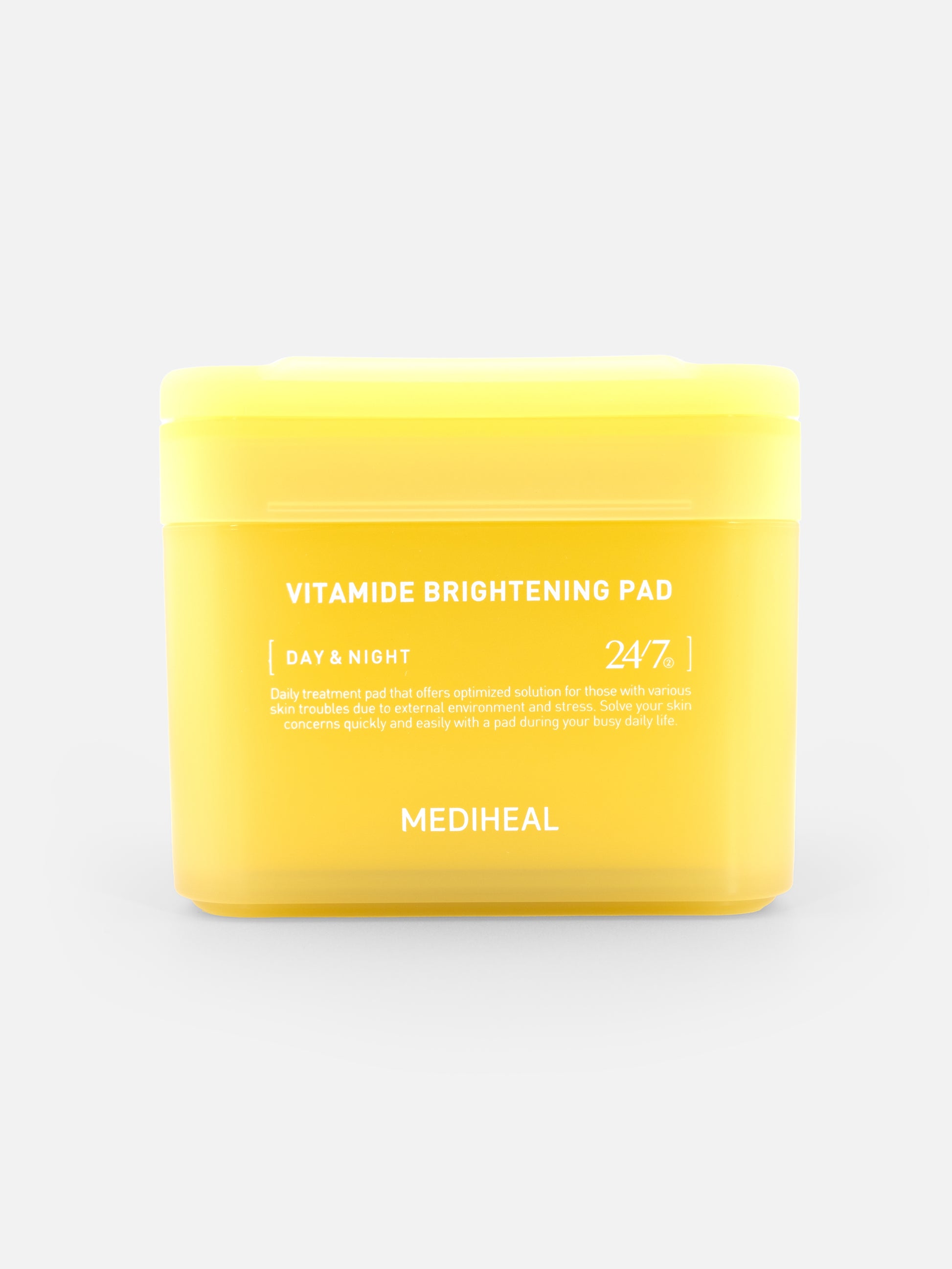 MEDIHEAL Vitamide Brightening Pad 100 pads on grey background