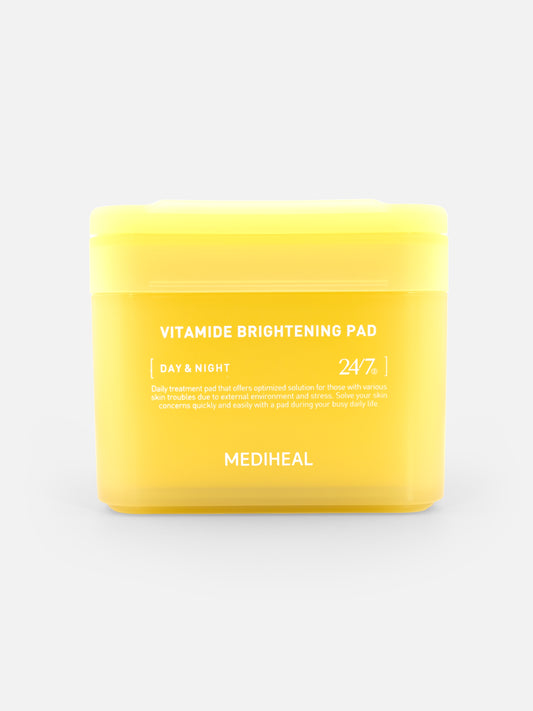 MEDIHEAL Vitamide Brightening Pad 100 pads on grey background