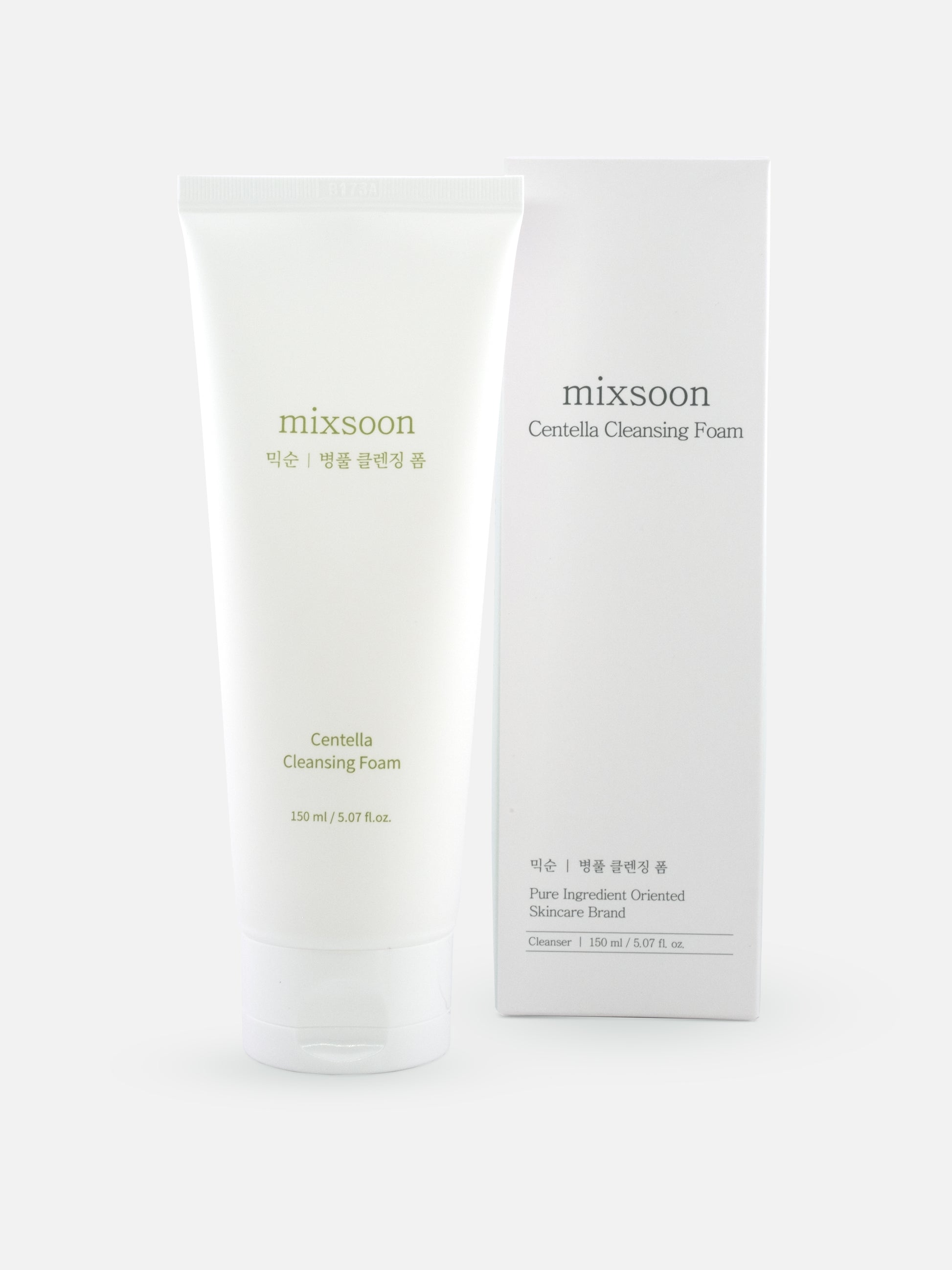 mixsoon	Centella Cleansing Foam 150ml with box on white background