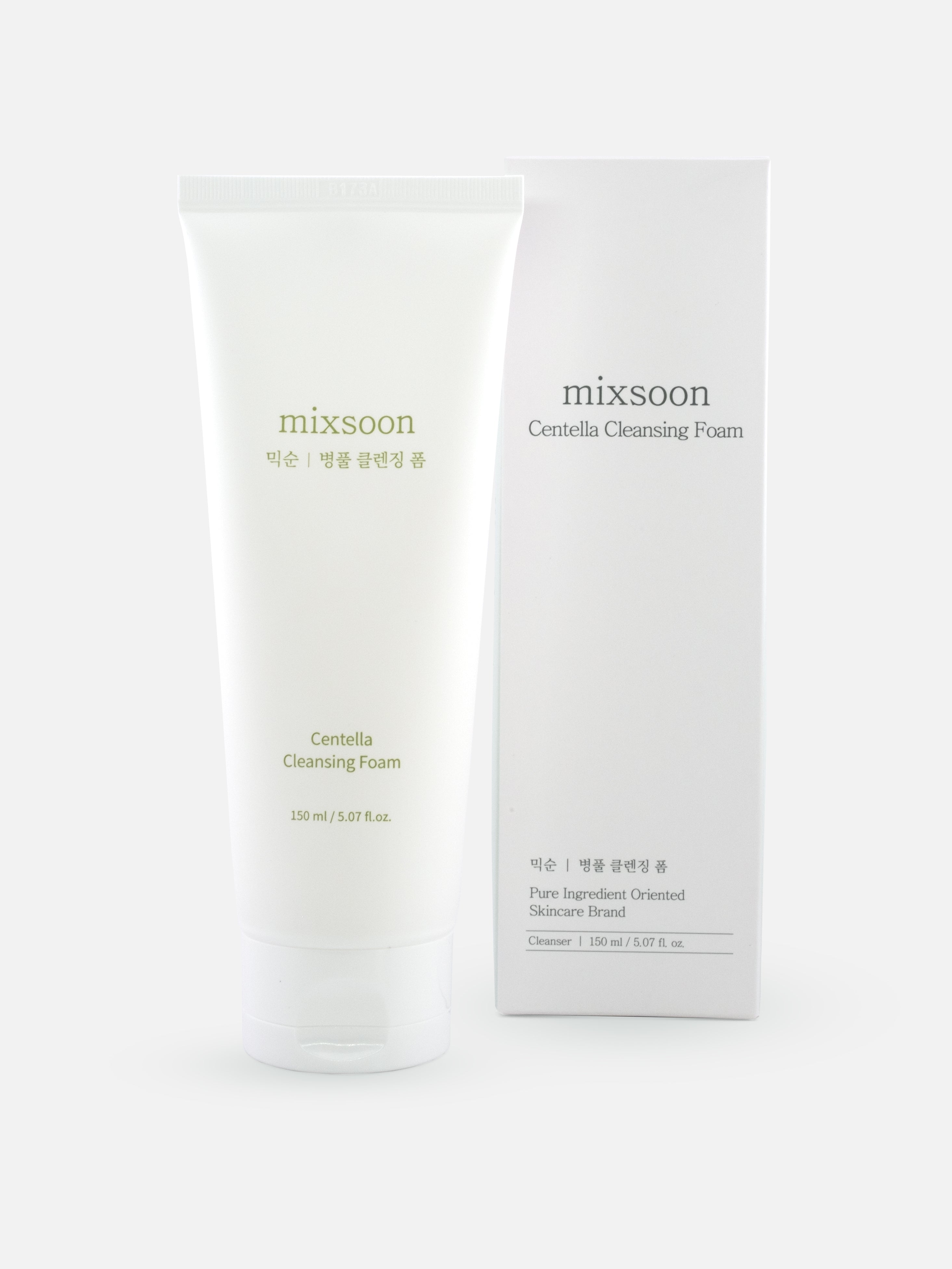 mixsoon	Centella Cleansing Foam 150ml with box on white background