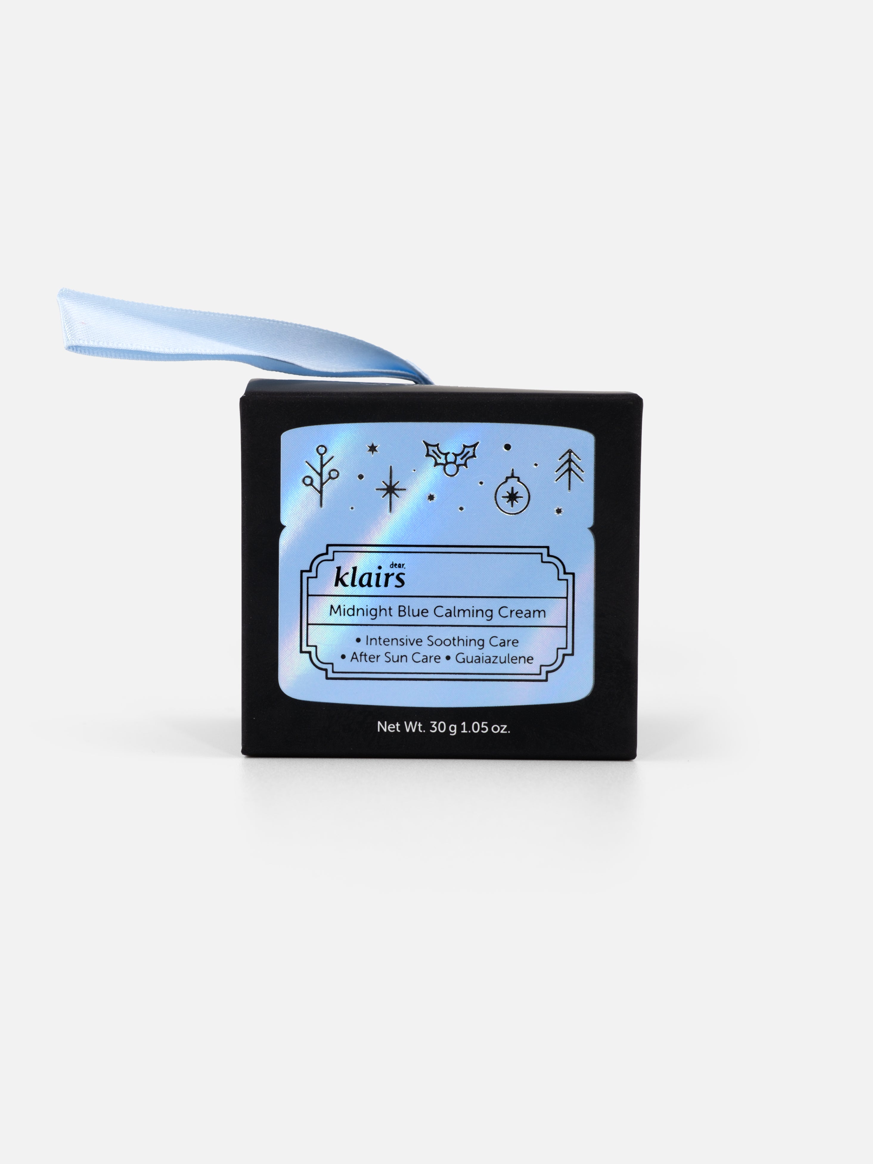 dear, klairs Midnight Blue Calming Cream packaging on background