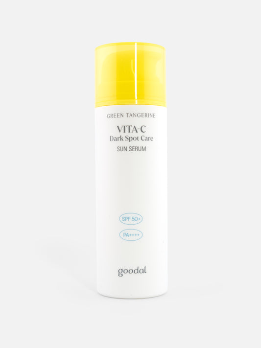 goodal Green Tangerine Vita-C Dark Spot Care Sun Serum 50ml on white background