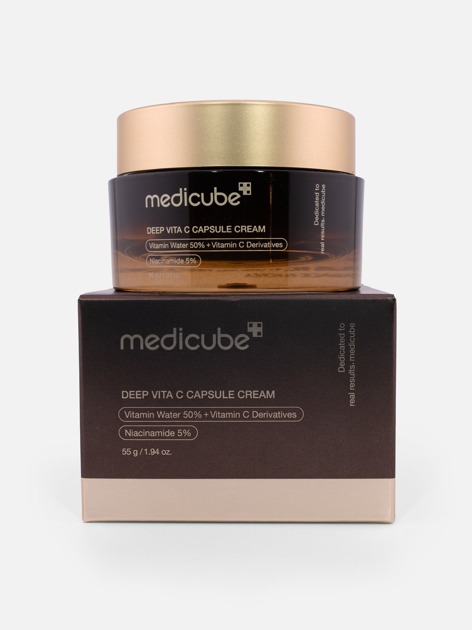 Medicube Deep Vita C Capsule Cream 55g jar with box on a white background